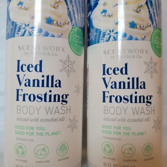2x Scentworx by Slatkin & Co - Iced Vanilla Frosting Body Wash w/ Essential Oils - Picture 2 of 4